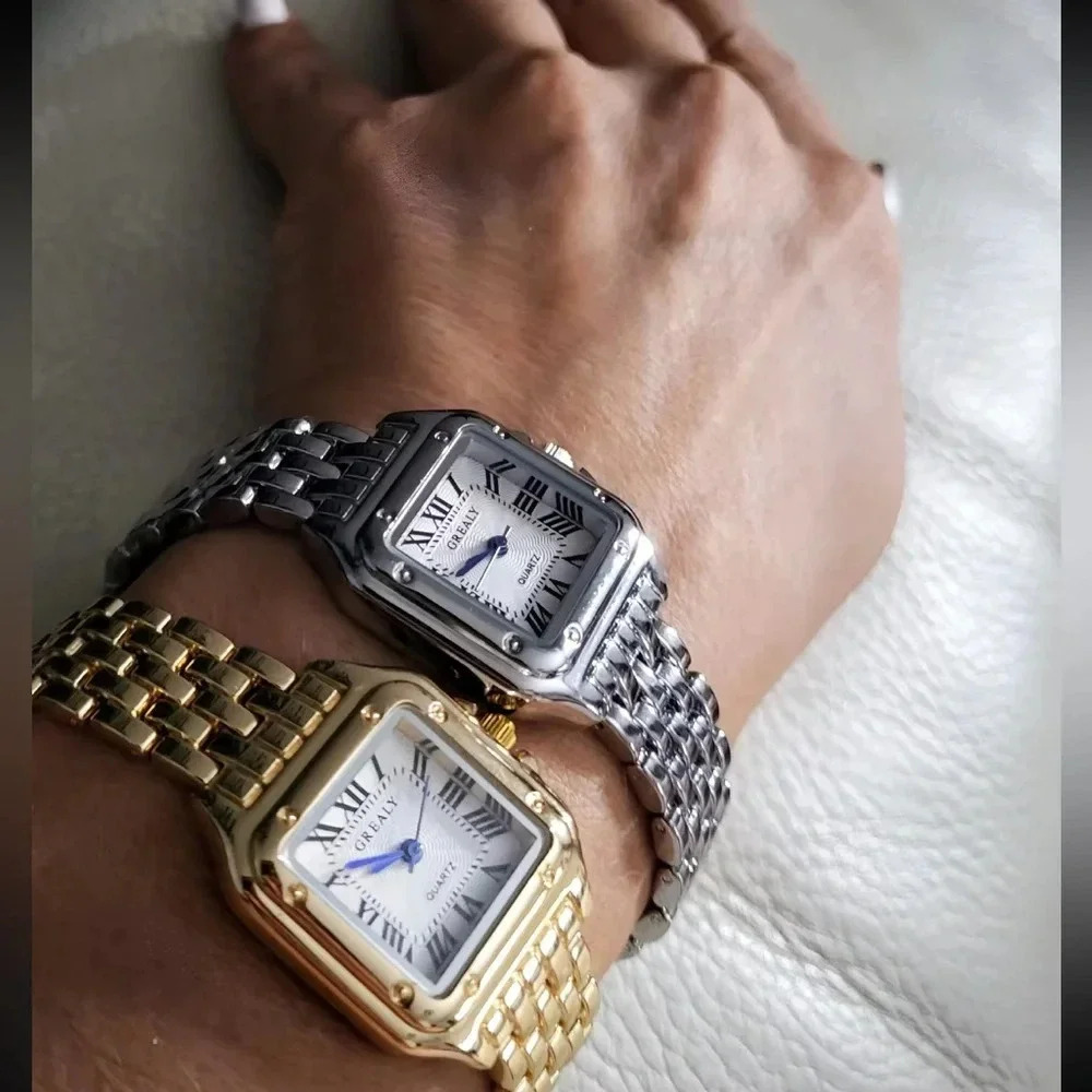 Panthere Classic Rectangle Stainless Steel Watch - Picture 5 of 16